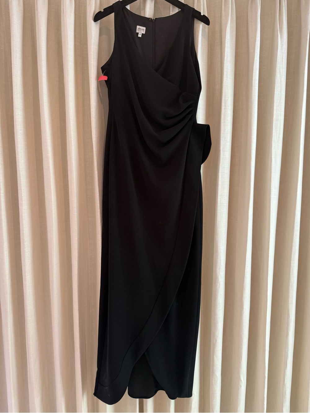 Armani Elegant Black Sleeveless Draped Gown